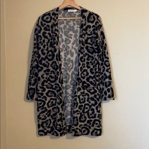 Leopard print long cardigan